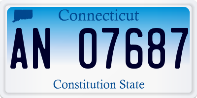 CT license plate AN07687