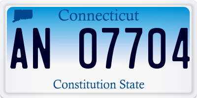 CT license plate AN07704