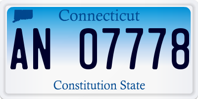 CT license plate AN07778
