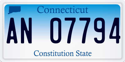 CT license plate AN07794