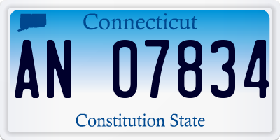 CT license plate AN07834