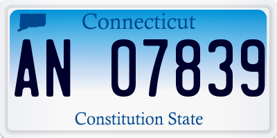 CT license plate AN07839