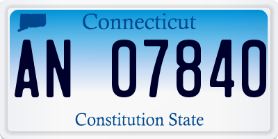 CT license plate AN07840
