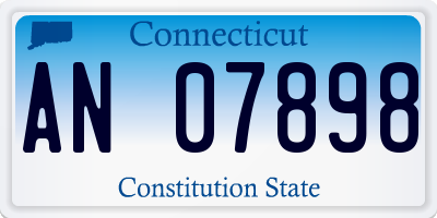 CT license plate AN07898
