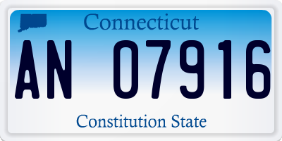 CT license plate AN07916