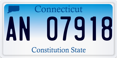 CT license plate AN07918