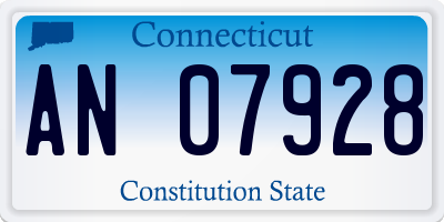CT license plate AN07928