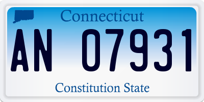 CT license plate AN07931
