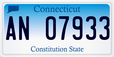 CT license plate AN07933