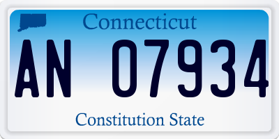 CT license plate AN07934