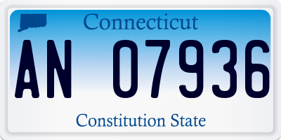CT license plate AN07936