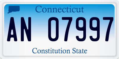 CT license plate AN07997