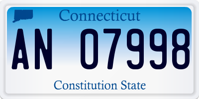 CT license plate AN07998