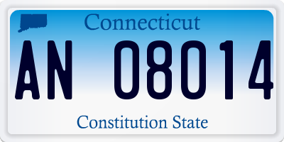 CT license plate AN08014