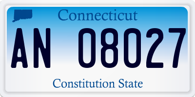 CT license plate AN08027