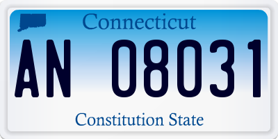 CT license plate AN08031