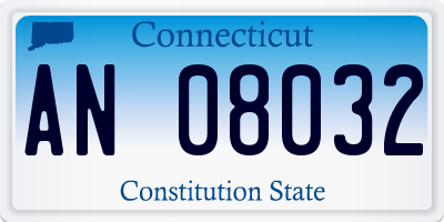 CT license plate AN08032