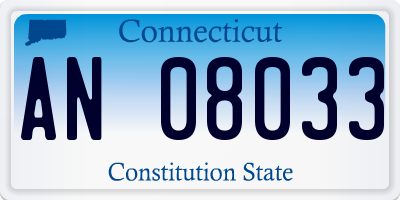 CT license plate AN08033