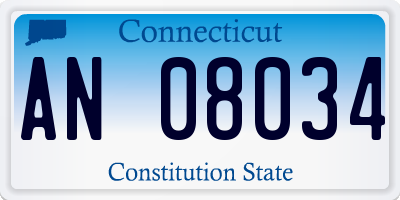 CT license plate AN08034