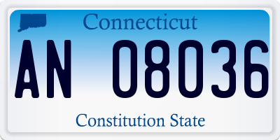 CT license plate AN08036