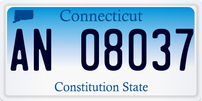 CT license plate AN08037