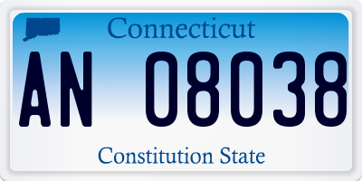 CT license plate AN08038