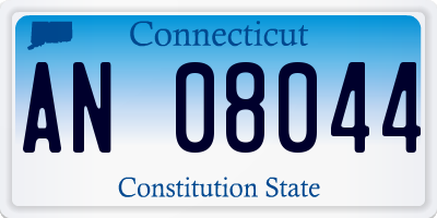 CT license plate AN08044