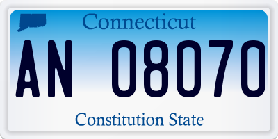 CT license plate AN08070