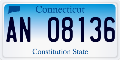 CT license plate AN08136
