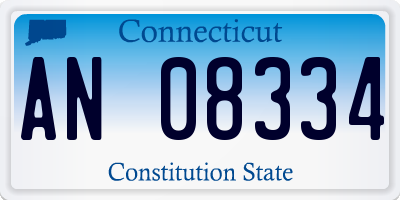 CT license plate AN08334