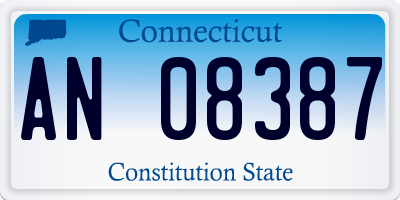 CT license plate AN08387