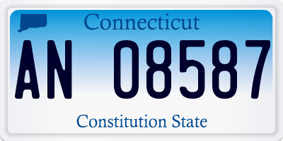 CT license plate AN08587