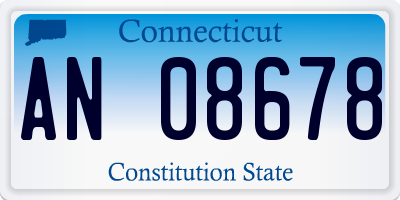 CT license plate AN08678