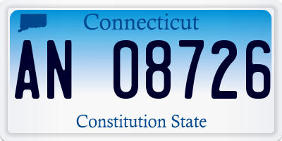 CT license plate AN08726