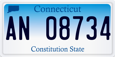CT license plate AN08734