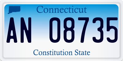 CT license plate AN08735