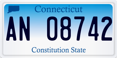CT license plate AN08742