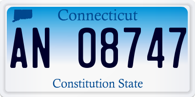 CT license plate AN08747