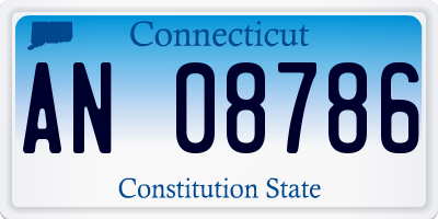 CT license plate AN08786