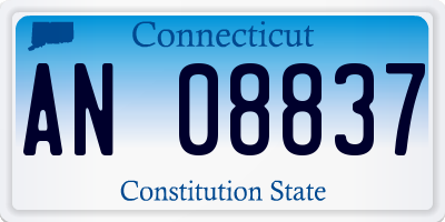 CT license plate AN08837