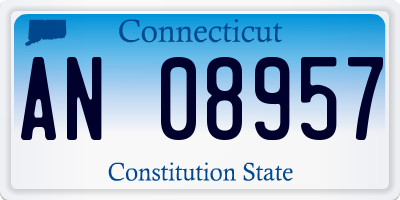 CT license plate AN08957