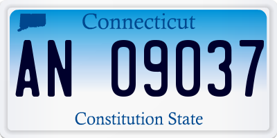 CT license plate AN09037
