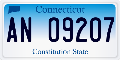 CT license plate AN09207