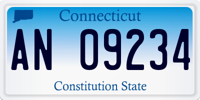 CT license plate AN09234