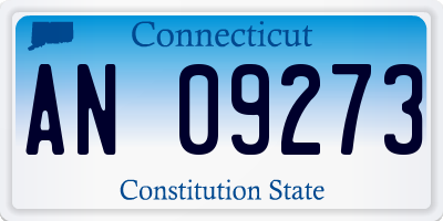 CT license plate AN09273