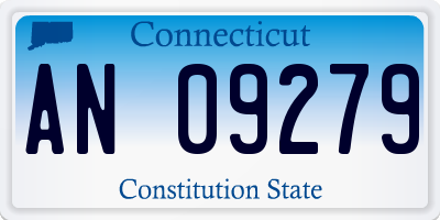 CT license plate AN09279