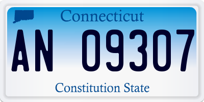 CT license plate AN09307