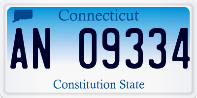 CT license plate AN09334