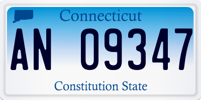 CT license plate AN09347