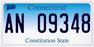 CT license plate AN09348